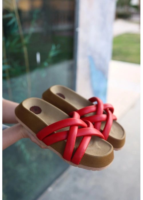 Tenda Kırmızı Cilt Terlik