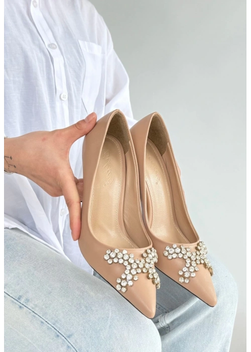 Teoni Nude Cilt Topuklu Ayakkabı