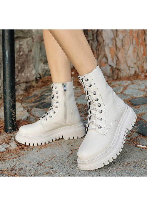 Toan Bej Cilt Bağcıklı Bot