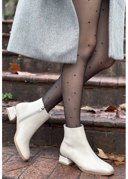 Tonti Bej Cilt Topuklu Bot