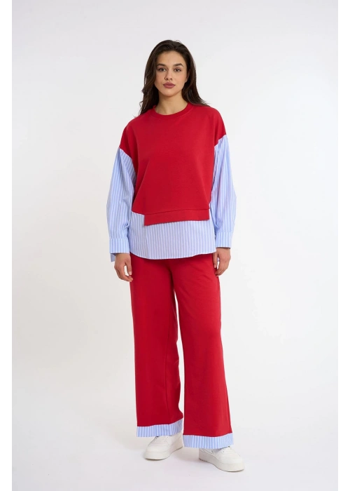 Trimmed Tracksuit Set | Blue Red