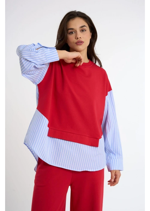 Trimmed Tracksuit Set | Blue Red