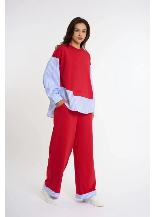 Trimmed Tracksuit Set | Blue Red