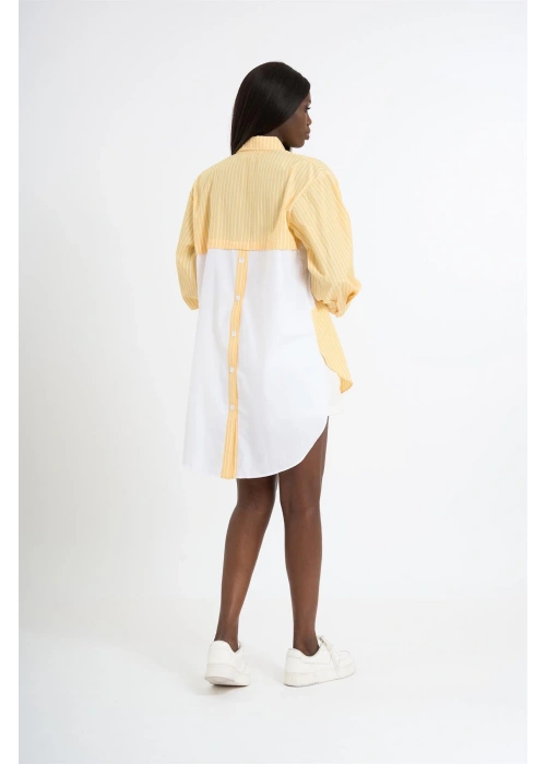 triped Garnished Shirt | Yellow