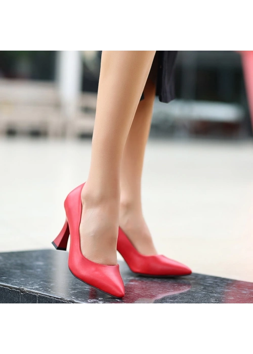 Ulba Kırmızı Cilt Stiletto Ayakkabı