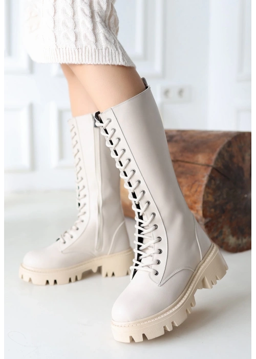 Uliza Bej Cilt Bağcıklı Çizme