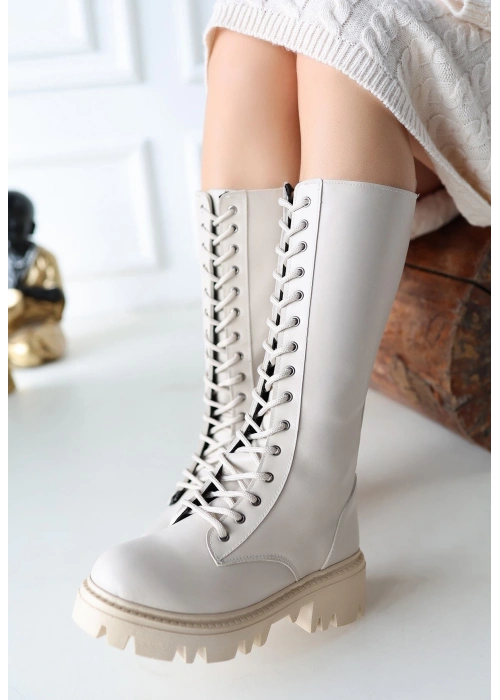 Uliza Bej Cilt Bağcıklı Çizme