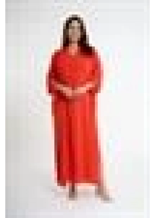 V-Neck Slit Dress | Orange