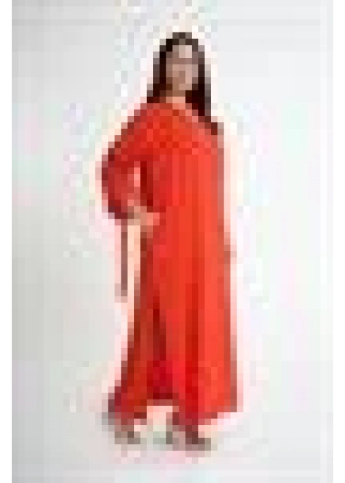 V-Neck Slit Dress | Orange