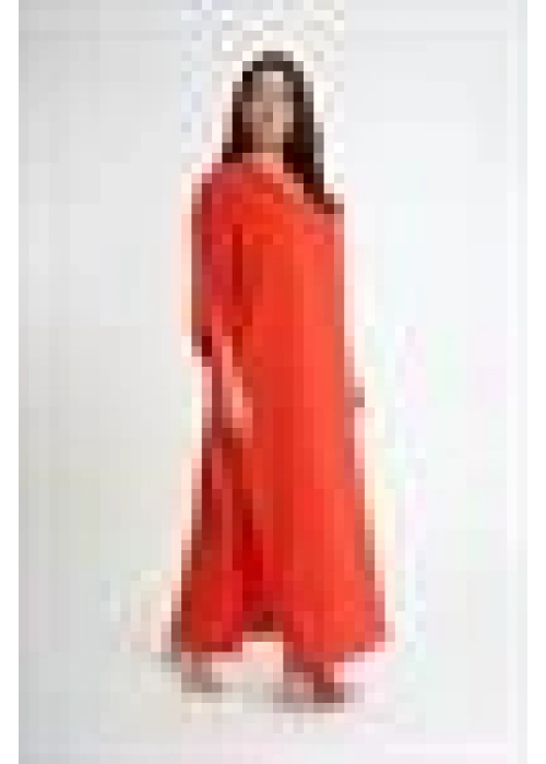 V-Neck Slit Dress | Orange