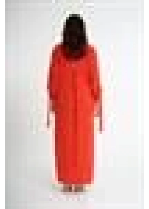 V-Neck Slit Dress | Orange