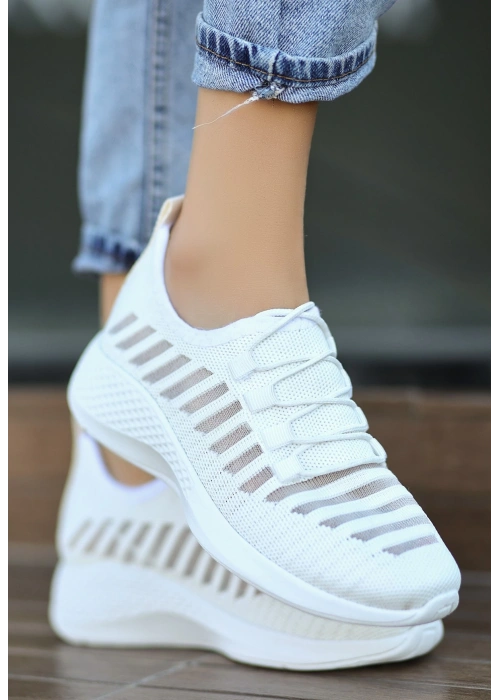 Wina Beyaz Triko Spor Ayakkabı