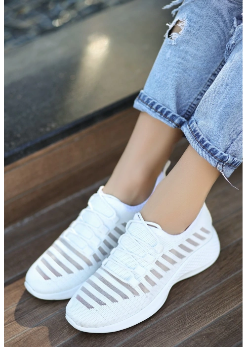 Wina Beyaz Triko Spor Ayakkabı