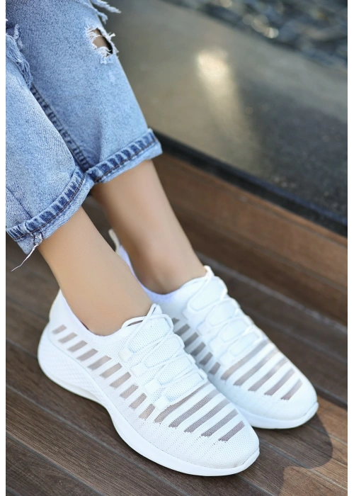 Wina Beyaz Triko Spor Ayakkabı