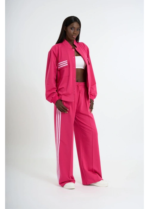 Womens Striped Tracksuit | Pink