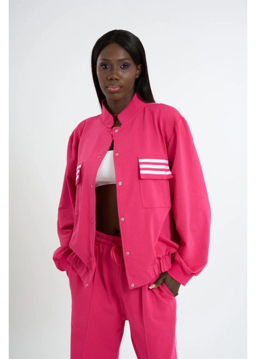 Womens Striped Tracksuit | Pink