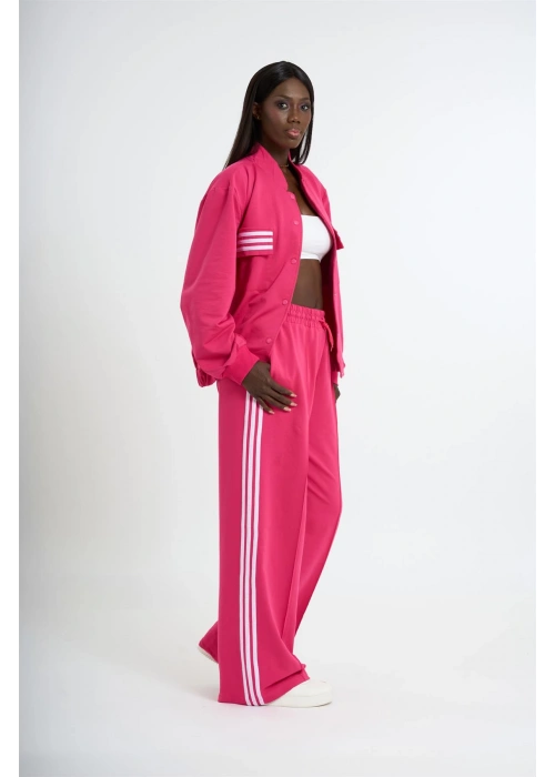 Womens Striped Tracksuit | Pink