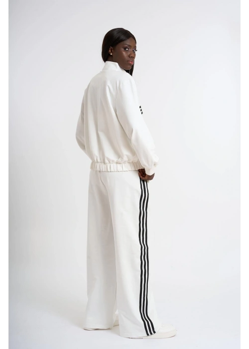 Womens Striped Tracksuit | White