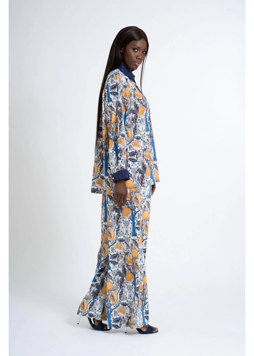 Womens White Patterned Suit