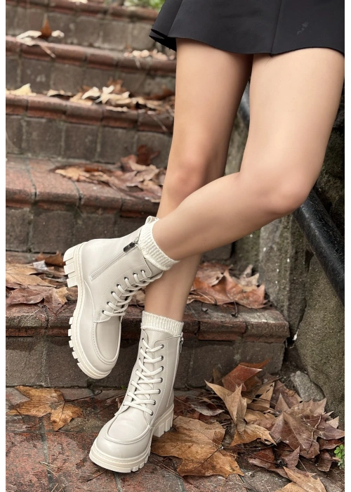 Yuran Bej Cilt Bağcıklı Bot