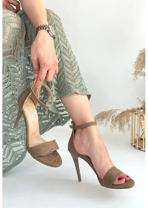 Zeoni Vizon Süet Topuklu Ayakkabı