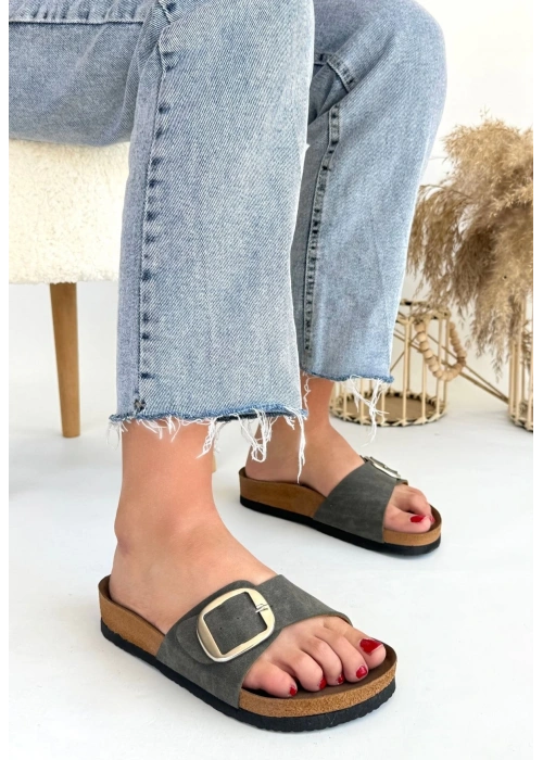 Zooy Yeşil Nubuk Terlik