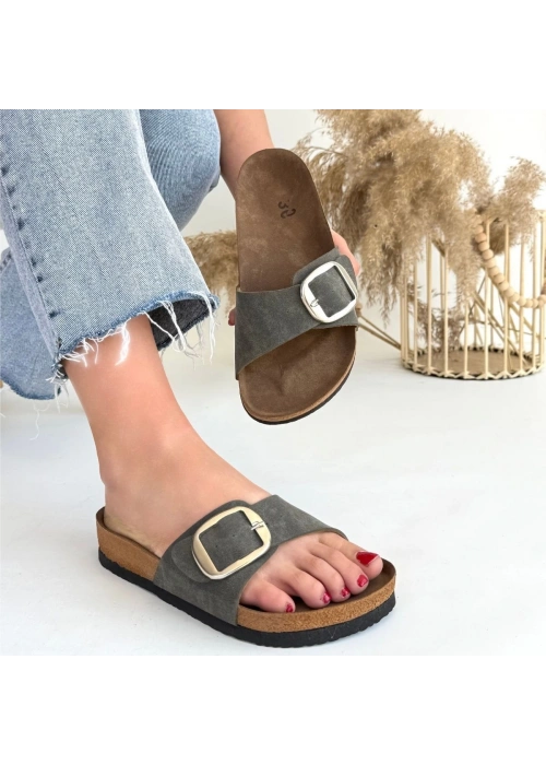 Zooy Yeşil Nubuk Terlik