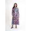 Crepe Satin Floral Patterned Long Dress