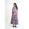 Crepe Satin Floral Patterned Long Dress