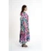 Crepe Satin Floral Patterned Long Dress