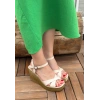 Minna Bej Cilt Dolgu Topuk Sandalet