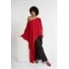 One Shoulder Asymmetric Blouse | Red