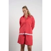 Plus Size Womens Shirt and Shorts Set | Red