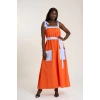 Poplin Strappy Dress | Orange