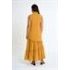 Ruffle Detailed Zero Sleeve Long Dress | Yellow