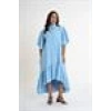 Shirt Dress with Ruffled Sleeves | Blue