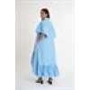 Shirt Dress with Ruffled Sleeves | Blue