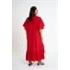 Shirt Dress with Ruffled Sleeves | Red