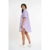Striped Short Sleeve Long Shirt | Lilac