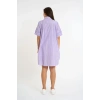 Striped short-sleeve shirt | Lilac
