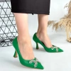 Teoni Yeşil Cilt Topuklu Ayakkabı
