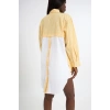 triped Garnished Shirt | Yellow