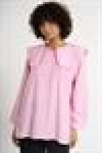 Baby Collar Striped Shirt | Pink