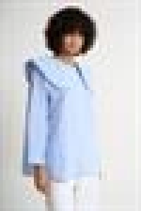 Baby Collar Striped Shirt | Sky Blue