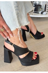 Cica Siyah Cilt Topuklu Ayakkabı