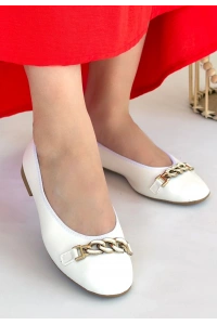 Cleo Beyaz Cilt Babet Ayakkabı