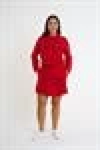 Crepe Fabric Shorts Skirt Set | Red