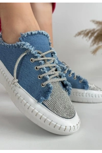 Enber Mavi Kot Bağcıklı Spor Ayakkabı