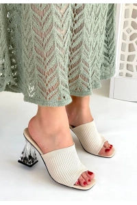 Evra Ten Triko Topuklu Terlik