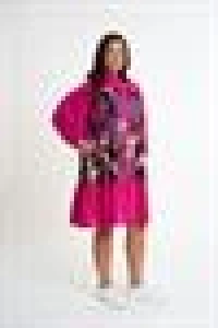 Frilly Patterned Dress | Pink